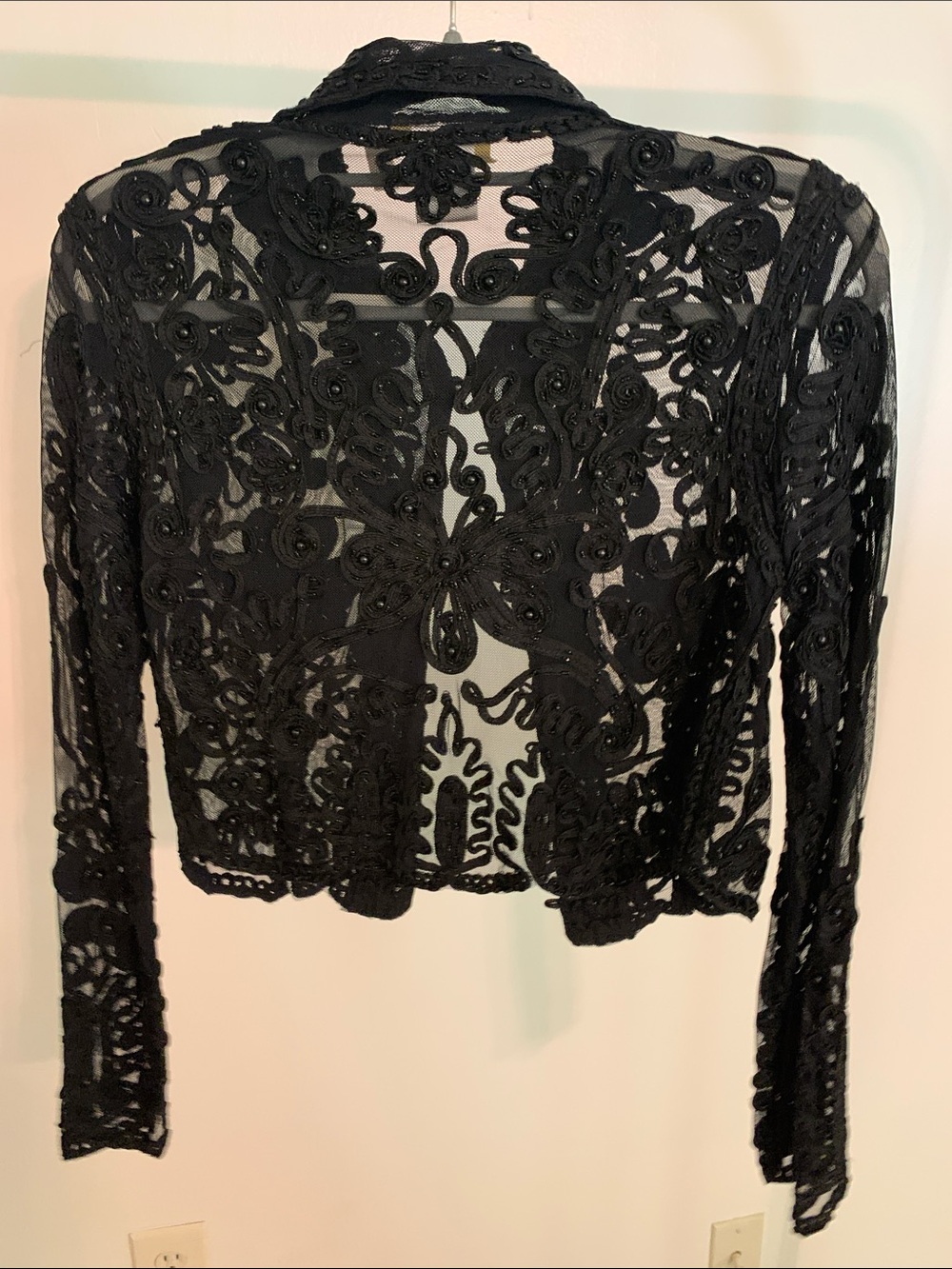 Cache Black Beaded Lace Openwork Jacket - Picture 2 of 2